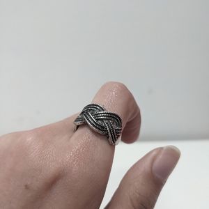 Silver braided ring